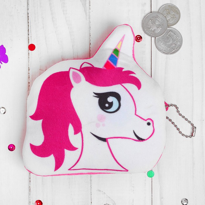 Мягкий кошелёк "Единорожка" радужный рог
