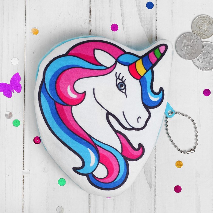 Мягкий кошелёк "Единорог" цветная грива
