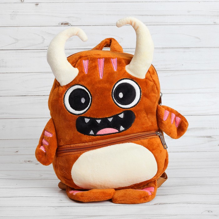 Мягкий рюкзак "Монстрик" с рогами