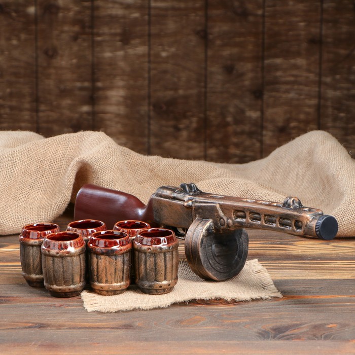 Коньячный набор 7 предметов "Автомат ППШ"