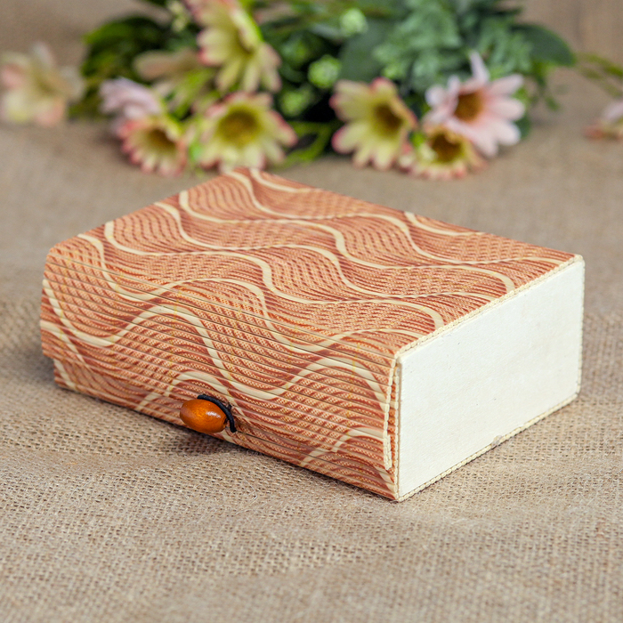 Шкатулка соломка "Волна" 5,5х15х10,5 см