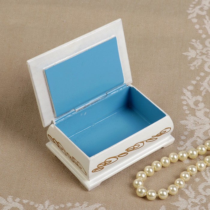 Шкатулка «Ангел с кроликом», белая, 6×9 см, лаковая миниатюра