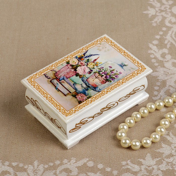 Шкатулка «Нежность», белая, 6×9 см, лаковая миниатюра