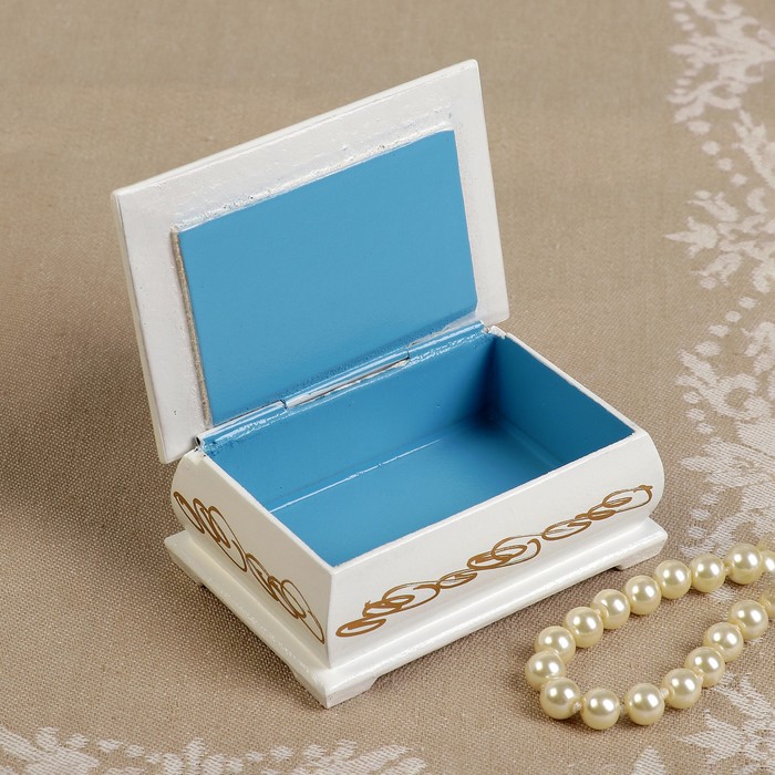 Шкатулка «Нежность», белая, 6×9 см, лаковая миниатюра