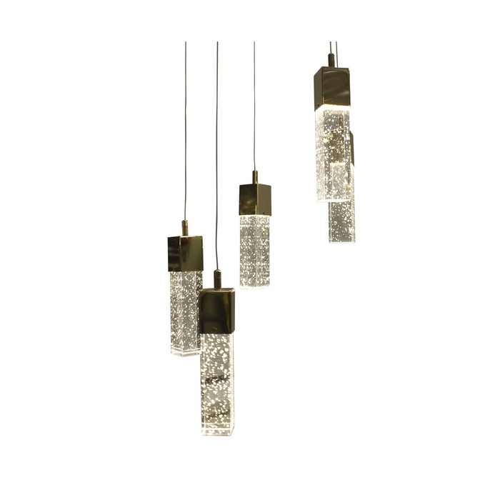 Светильник "Аква" 5x5Вт LED золото 41x41x130см