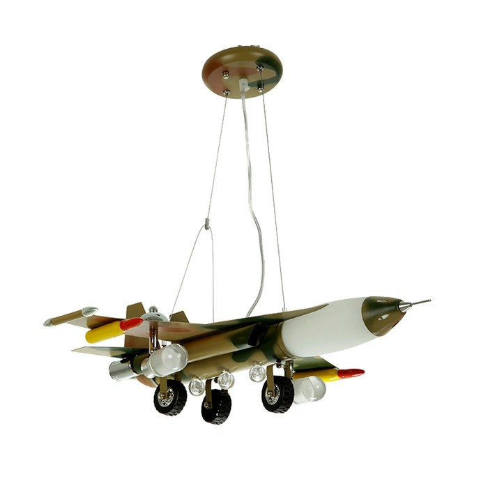 Люстра "Миг25" 1х40Вт+2х40Вт E27+E14 хаки 65x50x80см