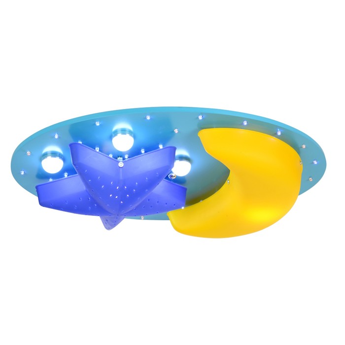 Люстра "Луна" 2x11Вт E27 голубой 55x38x10см