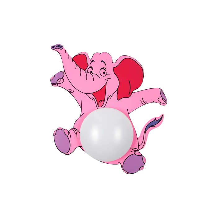 Люстра "Слоненок" 1x4Вт LED розовый 35x35x10см