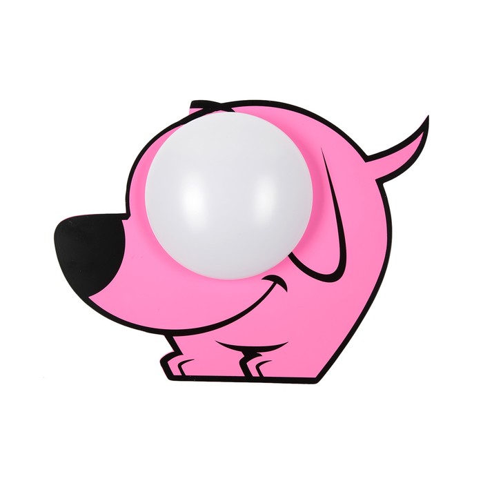 Люстра "Доги" 1x4Вт LED розовый 40x30x8см