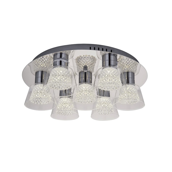 Люстра "Азан" 7x3Вт LED хром 45x45x14см