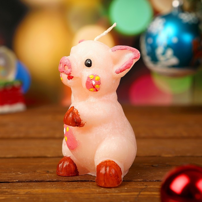 Свеча декоративная "Поросёнок Нуф-Нуф" микс
