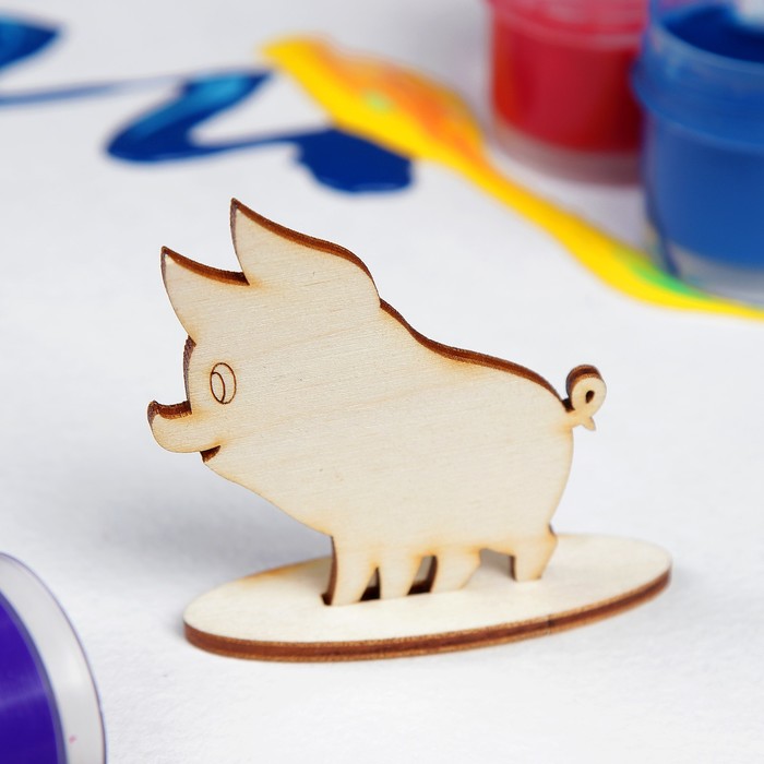 Заготовка "Маленький свин", на подставке, Символ Года 2019, 6х6х2см