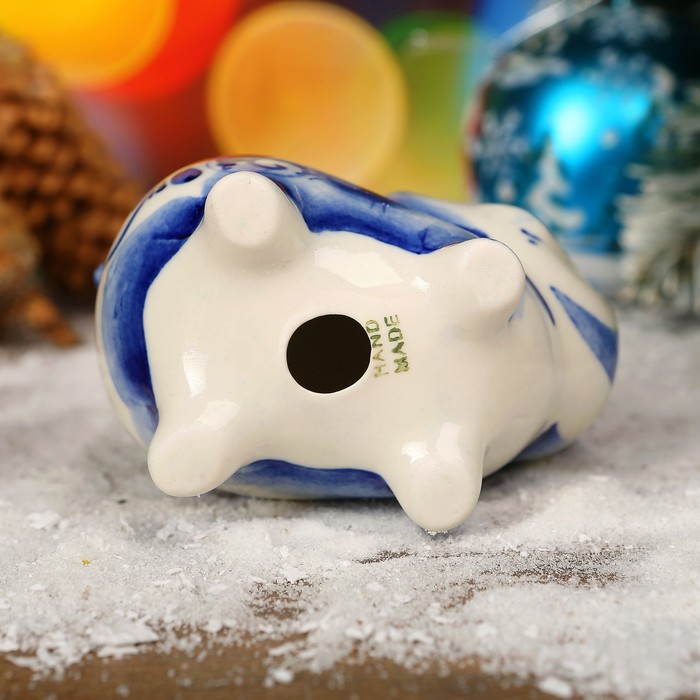 Сувенир «Свинка Фани», 7 см, гжель