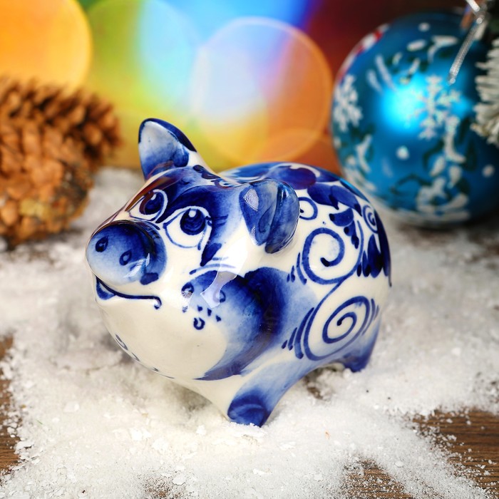 Сувенир «Поросёнок Нуф-нуф», 6 см, гжель