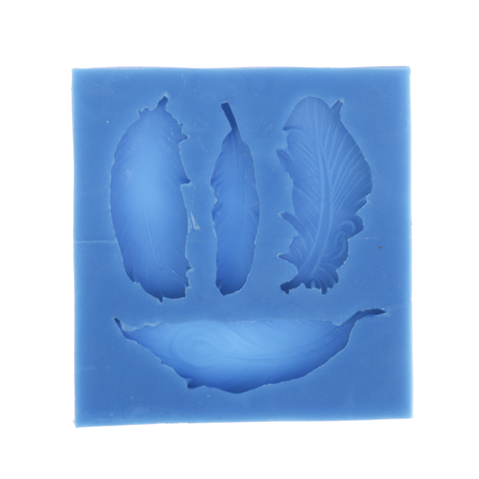 Молд силикон для полимерной глины "Перья 2" 4,5х1,3см, 4,5х1,8см, 4,5х2см, 6,5х1,7см