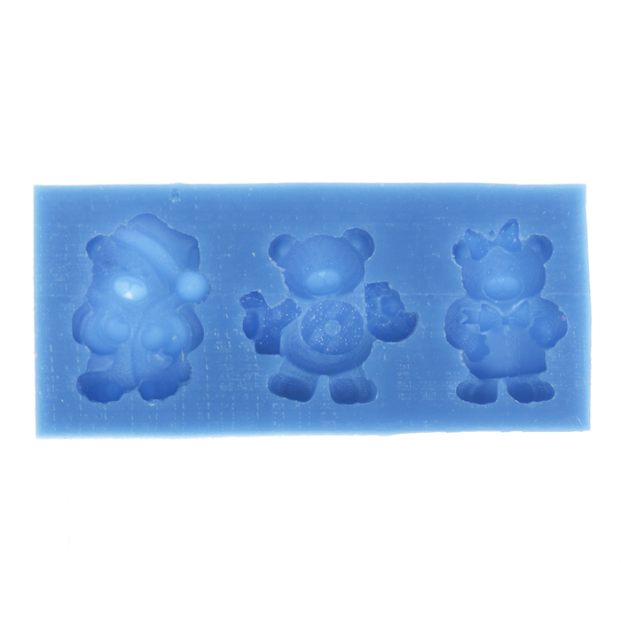 Молд силикон для полимерной глины "Новогодние мишутки" 2х2,5 см