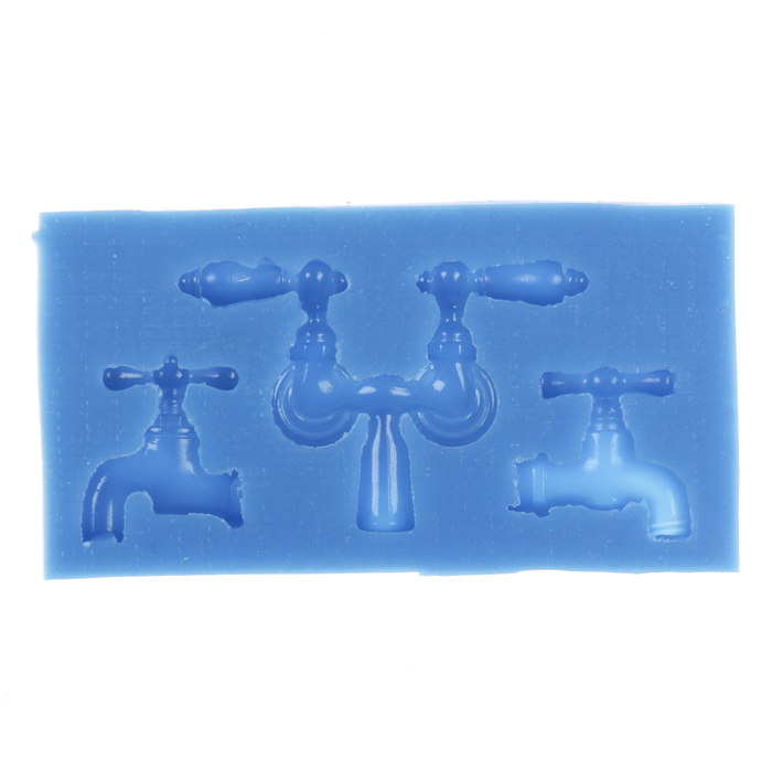 Молд силикон для полимерной глины "Набор кранов" мал-ие 2х2 см, больш. 5х3,5 см