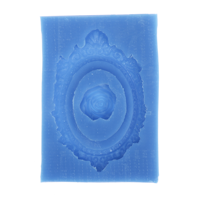 Молд силикон д/полимерн. глины "Цветочная рамка и цветок 2" рамка 6,5х4 см,цветок 1,5 см