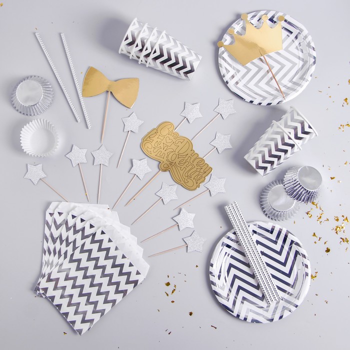 Набор для украшения праздника "Серебряный зигзаг"