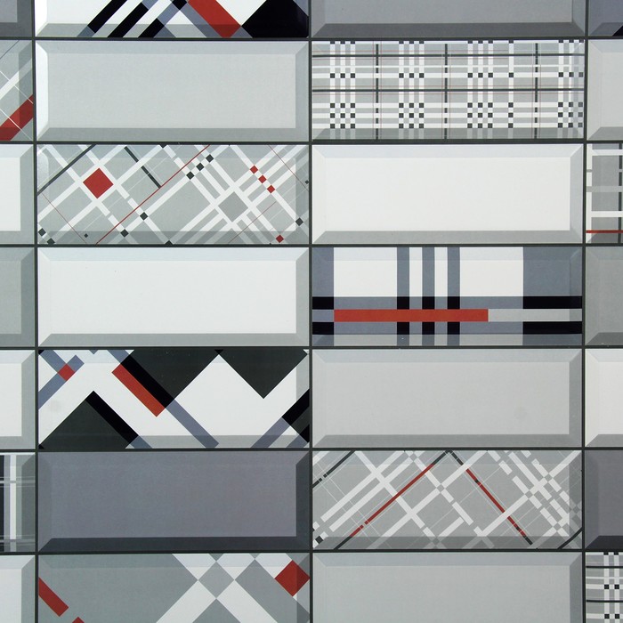 Панель ПВХ Плитка "Импровизация красная", 957*477*0,4мм