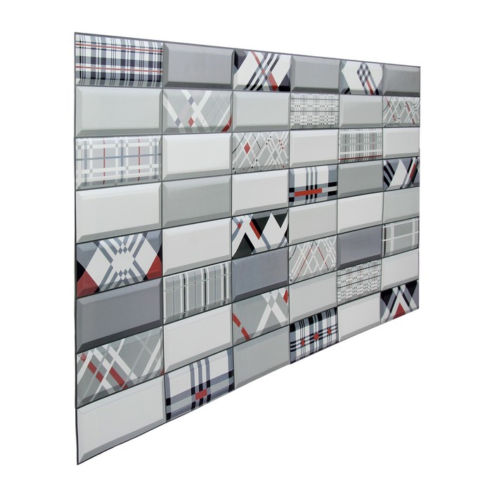 Панель ПВХ Плитка "Импровизация красная", 957*477*0,4мм