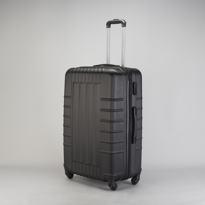 Чемодан большой "Сетка" 28", отдел на молнии, кодовый замок, 4 колеса, цвет чёрный