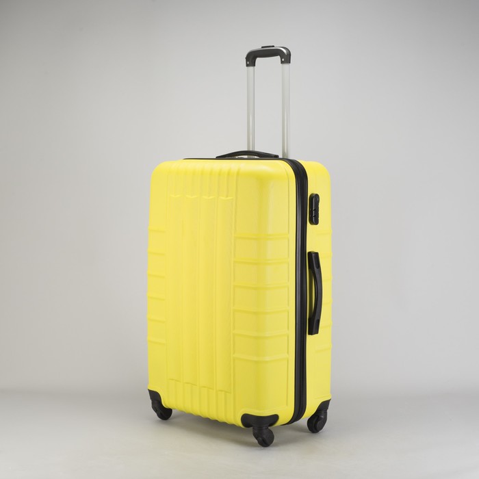 Чемодан большой "Сетка" 28", отдел на молнии, кодовый замок, 4 колеса, цвет жёлтый