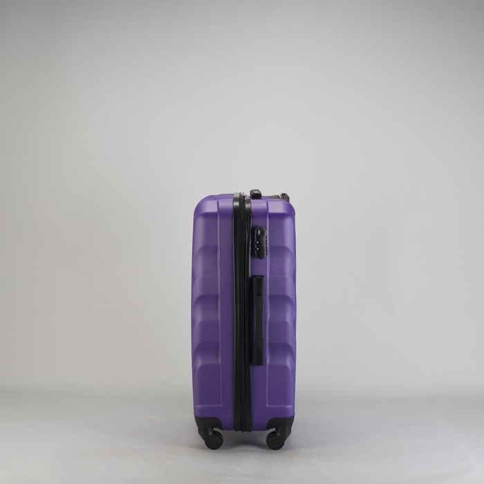 Чемодан средний "Ракушка" 24", отдел на молнии, кодовый замок, 4 колеса, цвет фиолетовый