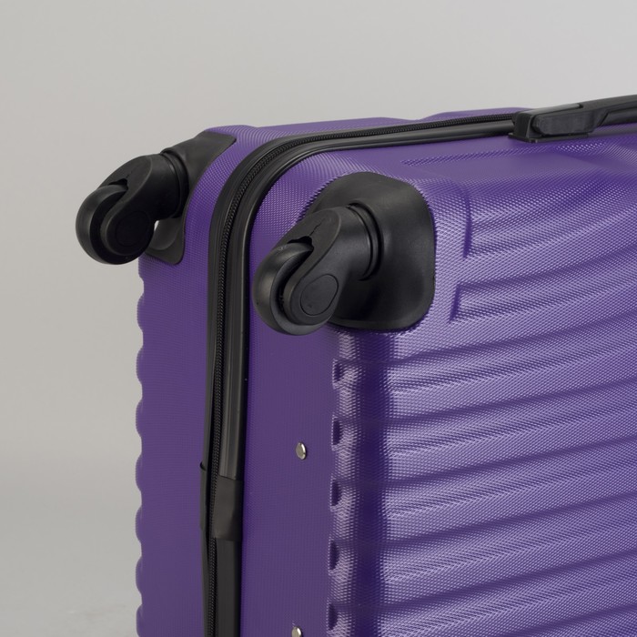 Чемодан средний "Ракушка" 24", отдел на молнии, кодовый замок, 4 колеса, цвет фиолетовый