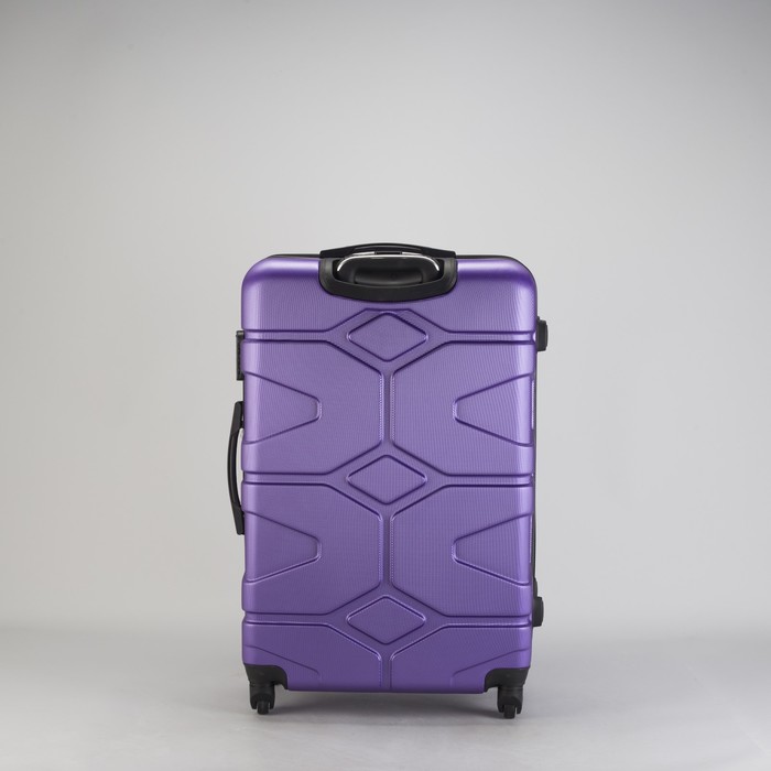 Чемодан большой "Доспехи" 28", отдел на молнии, кодовый замок, 4 колеса, цвет фиолетовый