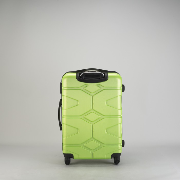 Чемодан средний "Доспехи" 24", отдел на молнии, кодовый замок, 4 колеса, цвет зелёный