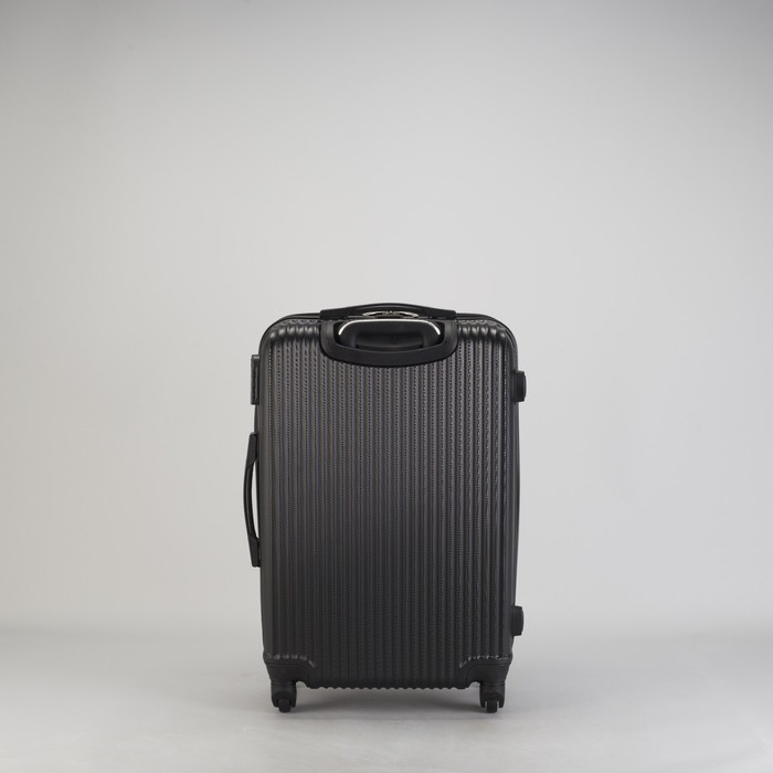 Чемодан средний "Полосы" 24", отдел на молнии, кодовый замок, 4 колеса, цвет чёрный