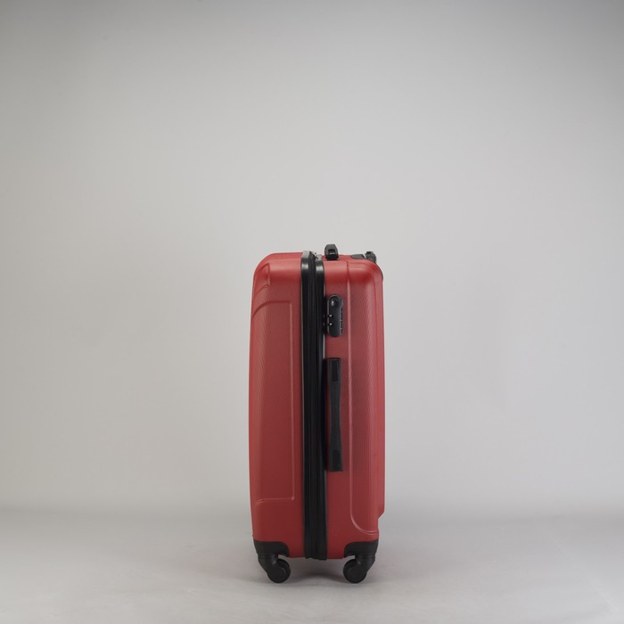 Чемодан средний "Сдвиг" 24", отдел на молнии, кодовый замок, 4 колеса, цвет красный