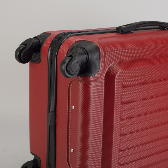 Чемодан средний "Сдвиг" 24", отдел на молнии, кодовый замок, 4 колеса, цвет красный