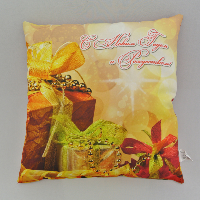 Подушка-игрушка декор. Новогодняя 03 40х40 см, габардин, синтетич.волокно, 160 гр/м, пэ 100%   36750
