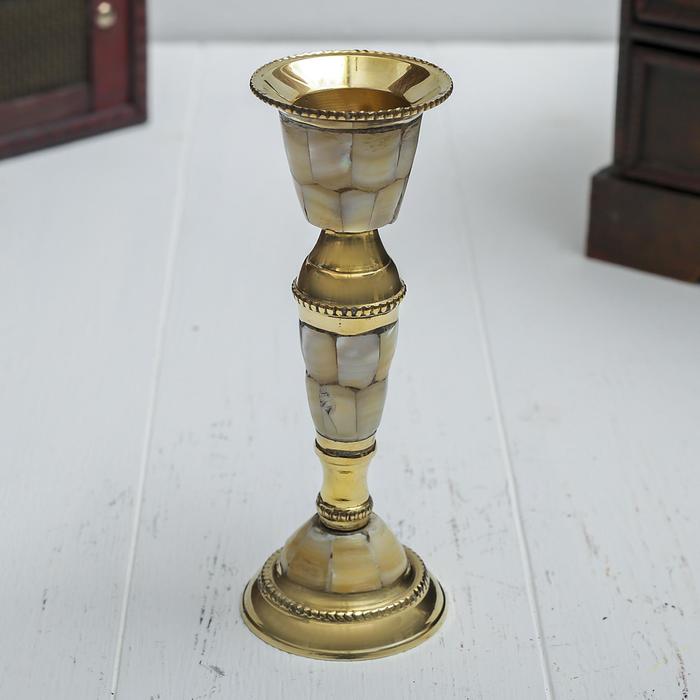 Подсвечник на 1 свечу Королевский шик с перламутром 13 см