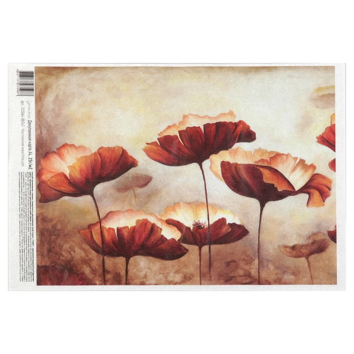Декупажная карта Geronimo "Мистические маки большая" формат А4 25г/м2
