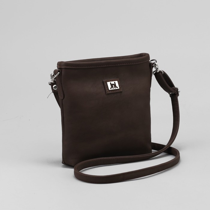 Сумка женская, 2 отдела на молнии, наружный карман, длинный ремень, цвет коричневый