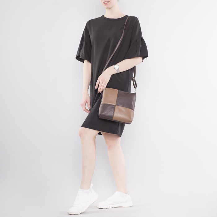 Сумка женская, отдел на молнии, наружный карман, цвет светло-коричневый