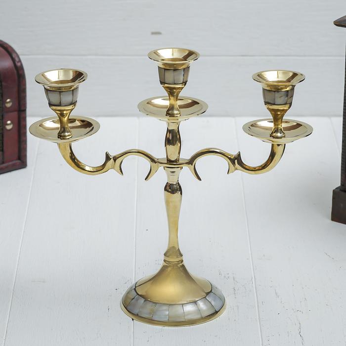 Подсвечник на 3 свечи d-2 см "Перламутр"