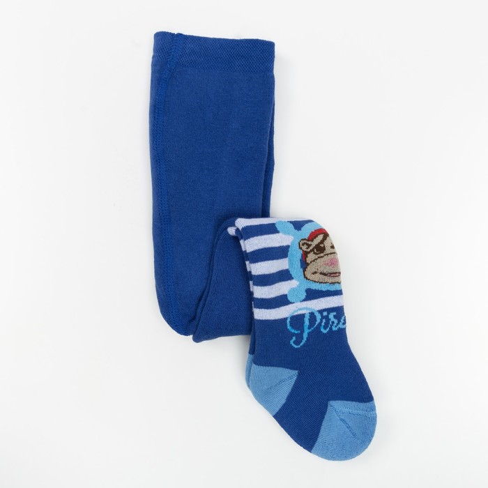 Колготки детские плюшевые С661(С) "Пират" цвет васильковый, рост 74-80