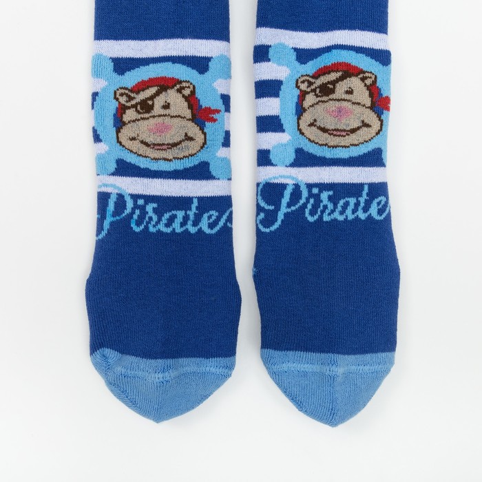 Колготки детские плюшевые С661(С) "Пират" цвет васильковый, рост 74-80