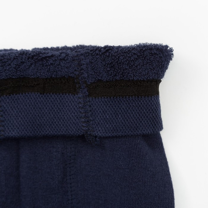 Леггинсы детские плюшевые С504(С) "Орнамент" цвет тёмно-синий, рост 116-122