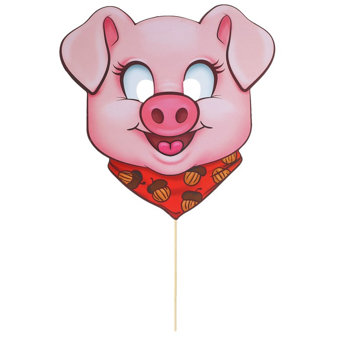 Фотобутафория маска на палочке "Ниф-Ниф"