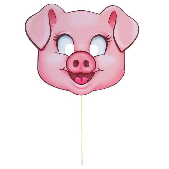 Фотобутафория маска на палочке "Нуф-Нуф"