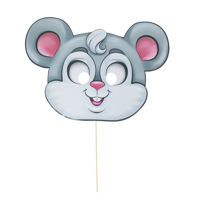 Фотобутафория маска на палочке "Мышка"