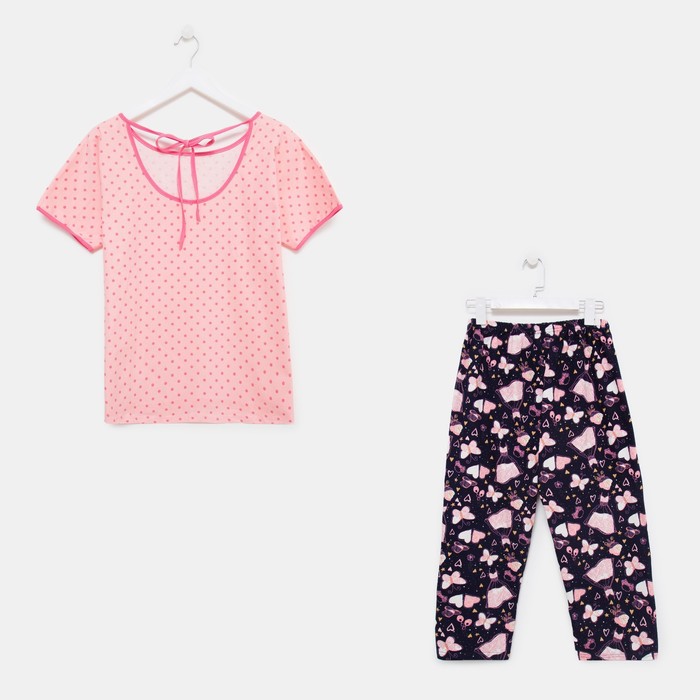 Комплект женский (футболка, бриджи) 779 цвет розовый, р-р 58