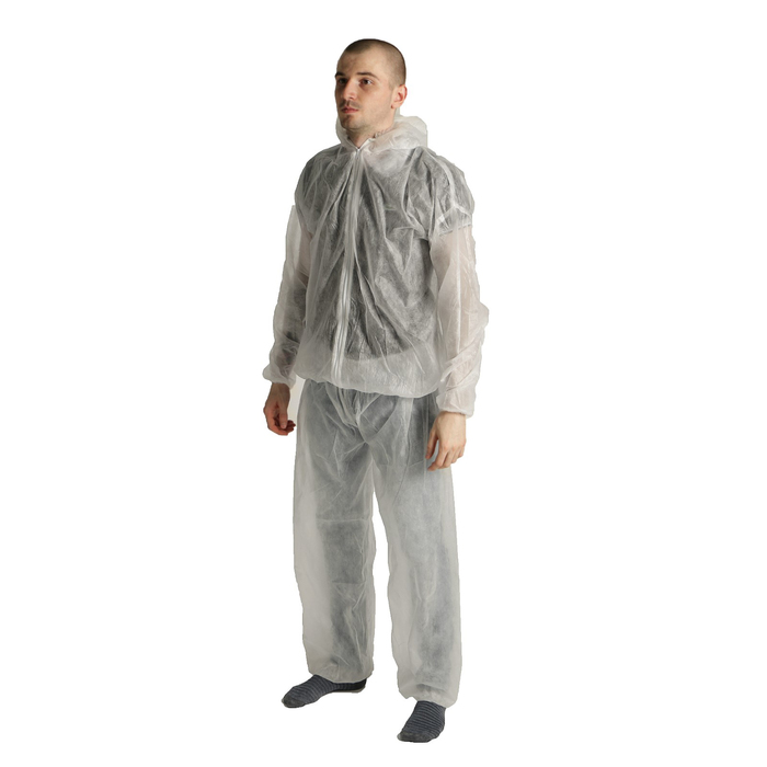 Костюм защитный, размер XL (50-52), с молнией, белый