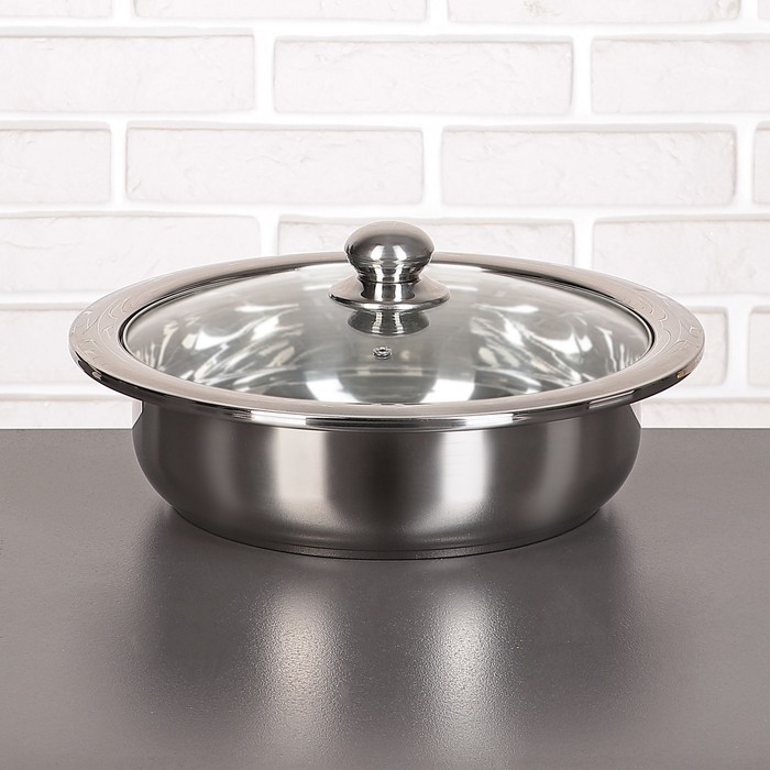 Кастрюля 3,8 л "Хот-пот", стеклянная крышка