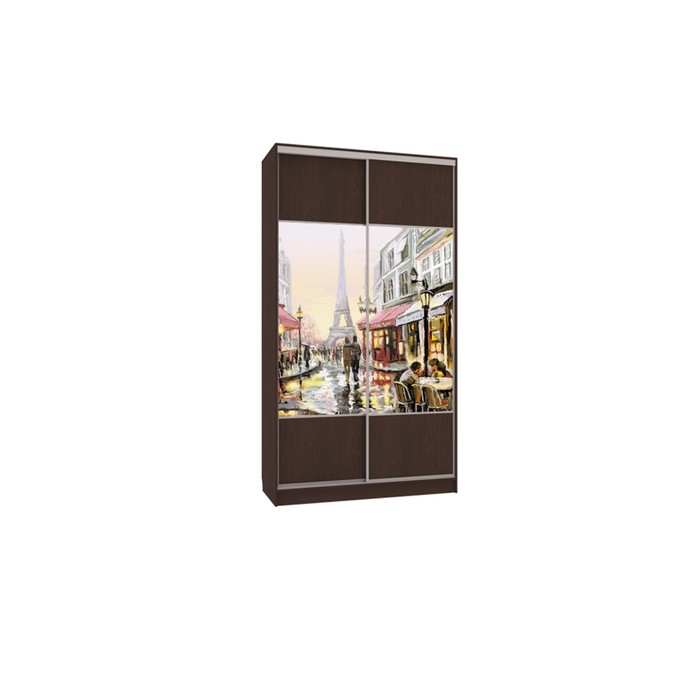 Шкаф-купе Рио 8 Париж-1 (полки слева), 604х1200х2305, Венге